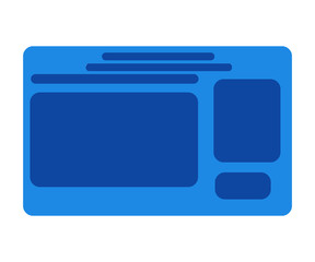 blue identity card icon on white background