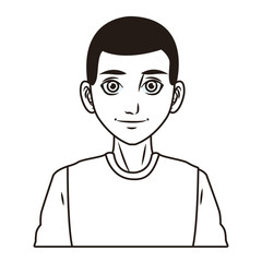 young man face cartoon