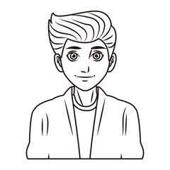 young man face cartoon