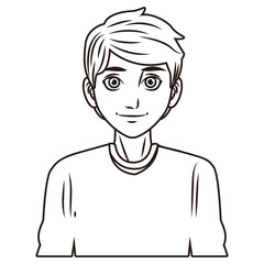 young man face cartoon