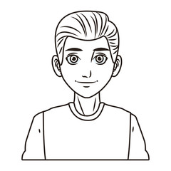 young man face cartoon