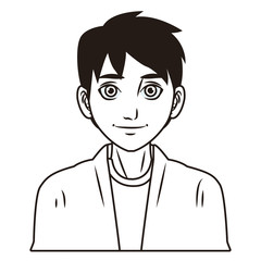 young man face cartoon