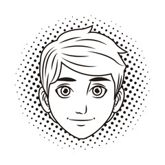 pop art man face