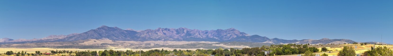 Fototapeta na wymiar Utah Rocky Mountain Wasatch Panoramic Landscapes by Fishlake National Forest, along Interstate 15 I-15, through Holden, Fillmore, Beaver, Scipio and Parowan Utah, USA. 