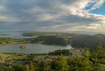 The View of Fidalgo and San Juan Islands on Mount Erie
