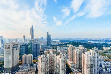 Foto op Plexiglas Urban Skyline Complex of Zifeng Building and Xuanwu Lake, Nanjing, China © Govan