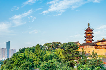 Early morning scenery of Jiming Temple in Nanjing, Jiangsu Province, China