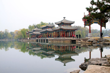 Chinese traditional style landscape architecture in chengde mountain resort, China