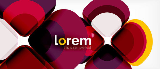 Abstract background - geometric multicolored round shapes composition. Trendy abstract layout template for business or technology presentation