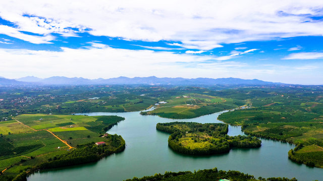 River and plateau in Loc Thang Bao Lam Lam Dong Province