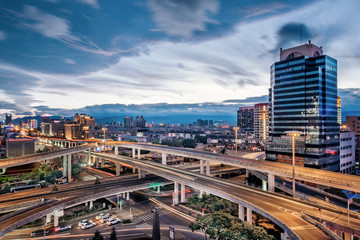 Scenery of Overpass in Hohhot, Inner Mongolia, China