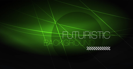 Digital technology abstract background - neon geometric design. Abstract glowing lines. Colorful techno background. Futuristic shape.