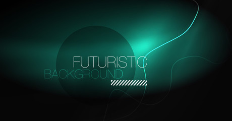 Neon lines wave background. Abstract composition