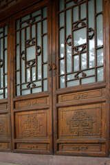 Chinese traditional style wooden windows lattice