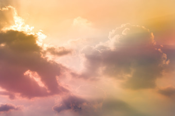 Cloud and sky with a pastel colored background