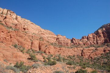 Fototapeta premium Dramatic landscapes of red rock in full daylight in northern Arizona desert