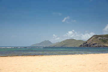 Fototapeta na wymiar Pristine beach in St. Kitts 