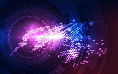 vector digital global technology concept, abstract background