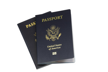 close up on passport of USA