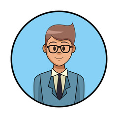 Businessman profile cartoon