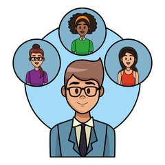 Businessman with friends
