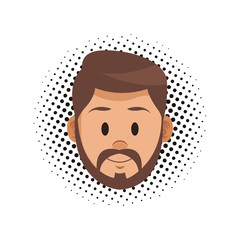 Fototapeta premium Man face cartoon