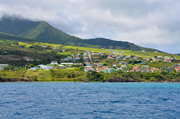 The view of Island of St. Kitts from the boat
