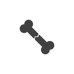Broken Human Bone vector icon. filled flat sign for mobile concept and web design. Broken bone structure simple solid icon. Symbol, logo illustration. Pixel perfect vector graphics