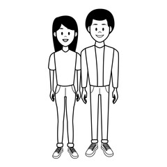 Young couple cartoon