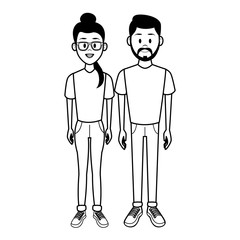 Young couple cartoon