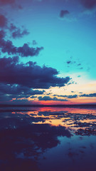 Fototapeta premium landscape river twilight sunset evening