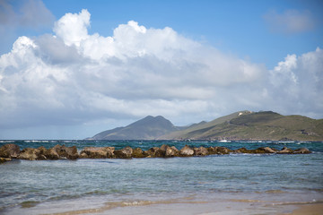 The view of south peninsula of St. Kitts island
