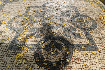 A variety of patterns of paving slabs on the pedestrian zones of Lisbon. Portugal in Autumn © Alexander Avsenev