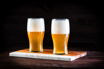 beer in plastic bottles isolated on white background