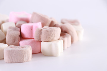 Fototapeta na wymiar marshmallow on a white background