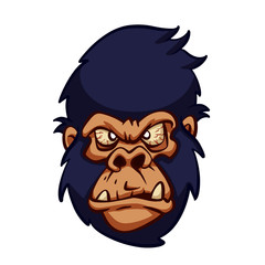 Angry gorilla head cartoon