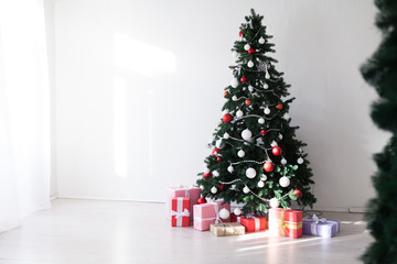 Christmas tree Garland lights new year holiday gifts white home decor
