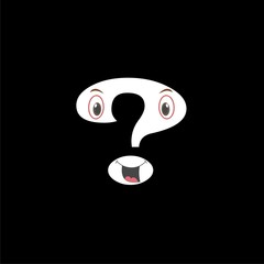 Question mark icon or logo on dark background