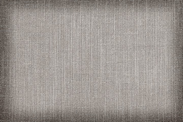 Linen fabric texture or background, Gray color and shadow.