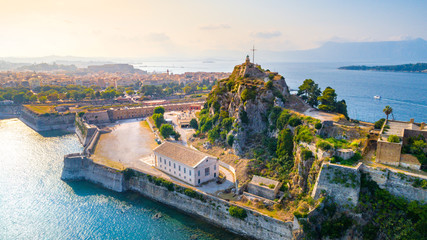 Panoramic view of Kerkyra, capital of Corfu island, Greece - obrazy, fototapety, plakaty
