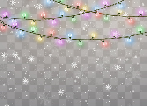 Christmas lights isolated