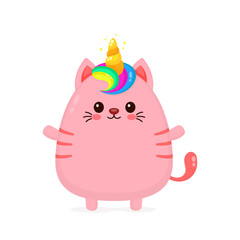 Cute happy smiling unicorn cat 