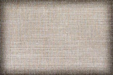 Linen fabric texture or background, Brown color.