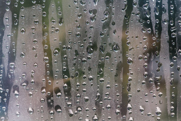 Water drops on car glass