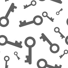 Key Flat Icon Seamless Pattern Background. Vector Illustration.