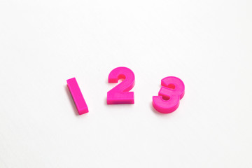 The number pink One two three 123