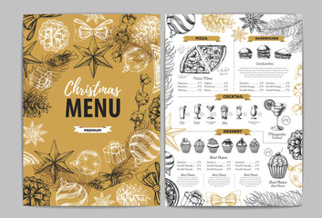 Restaurant Christmas holiday menu design