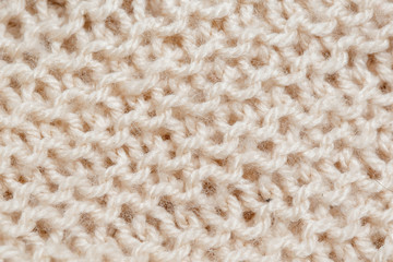 Macro texture of knitted blanket. Abstract textile background