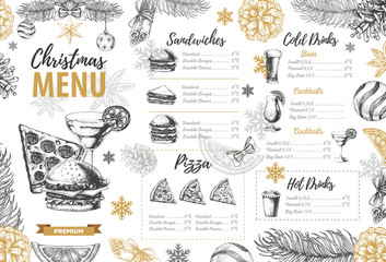Restaurant Christmas holiday menu design
