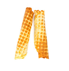 tube waffle isolated on white
